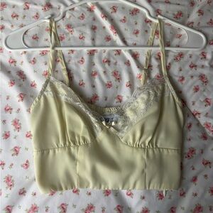 Yellow Cropped Tank Top